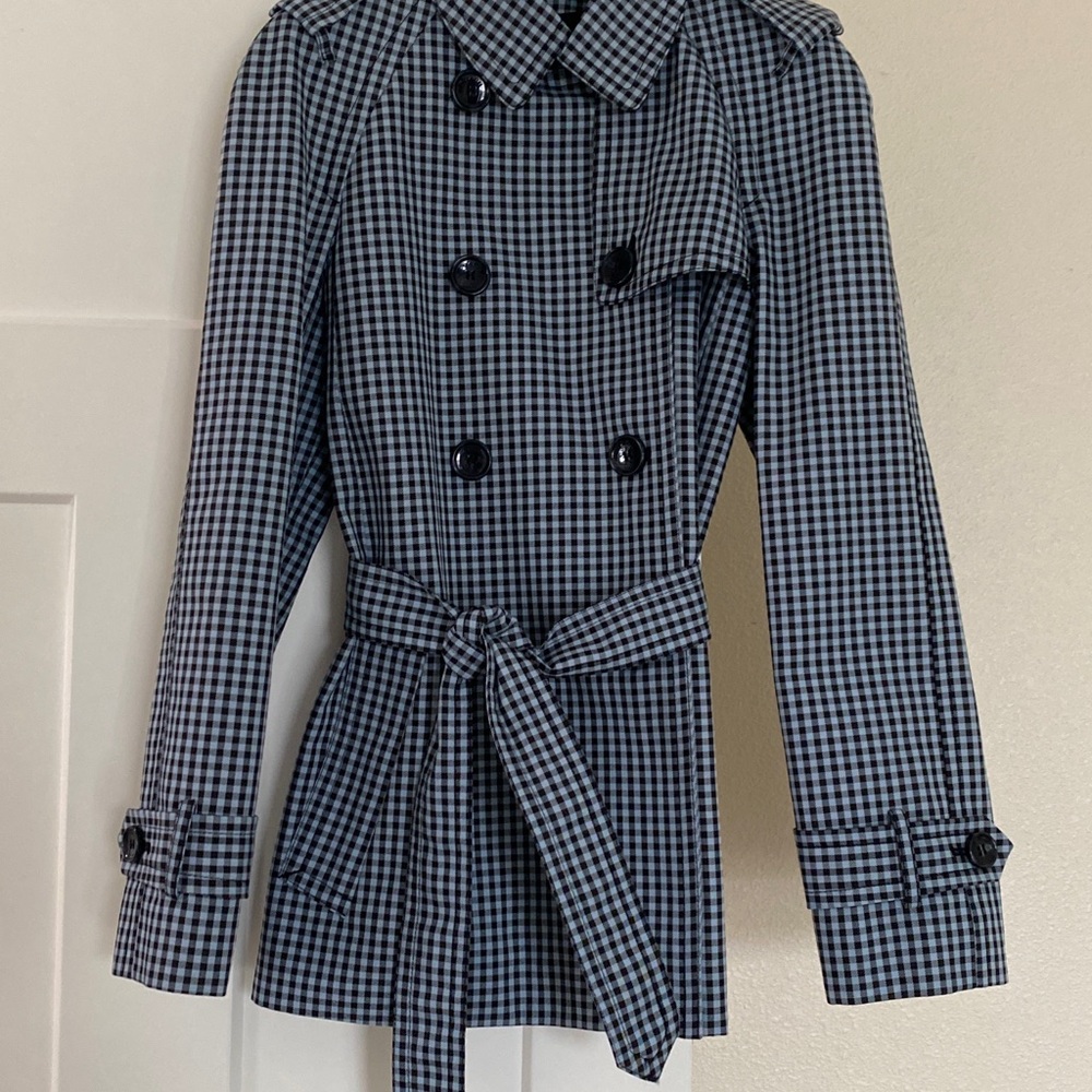 Coach Chambray/Black Gingham Trench coat